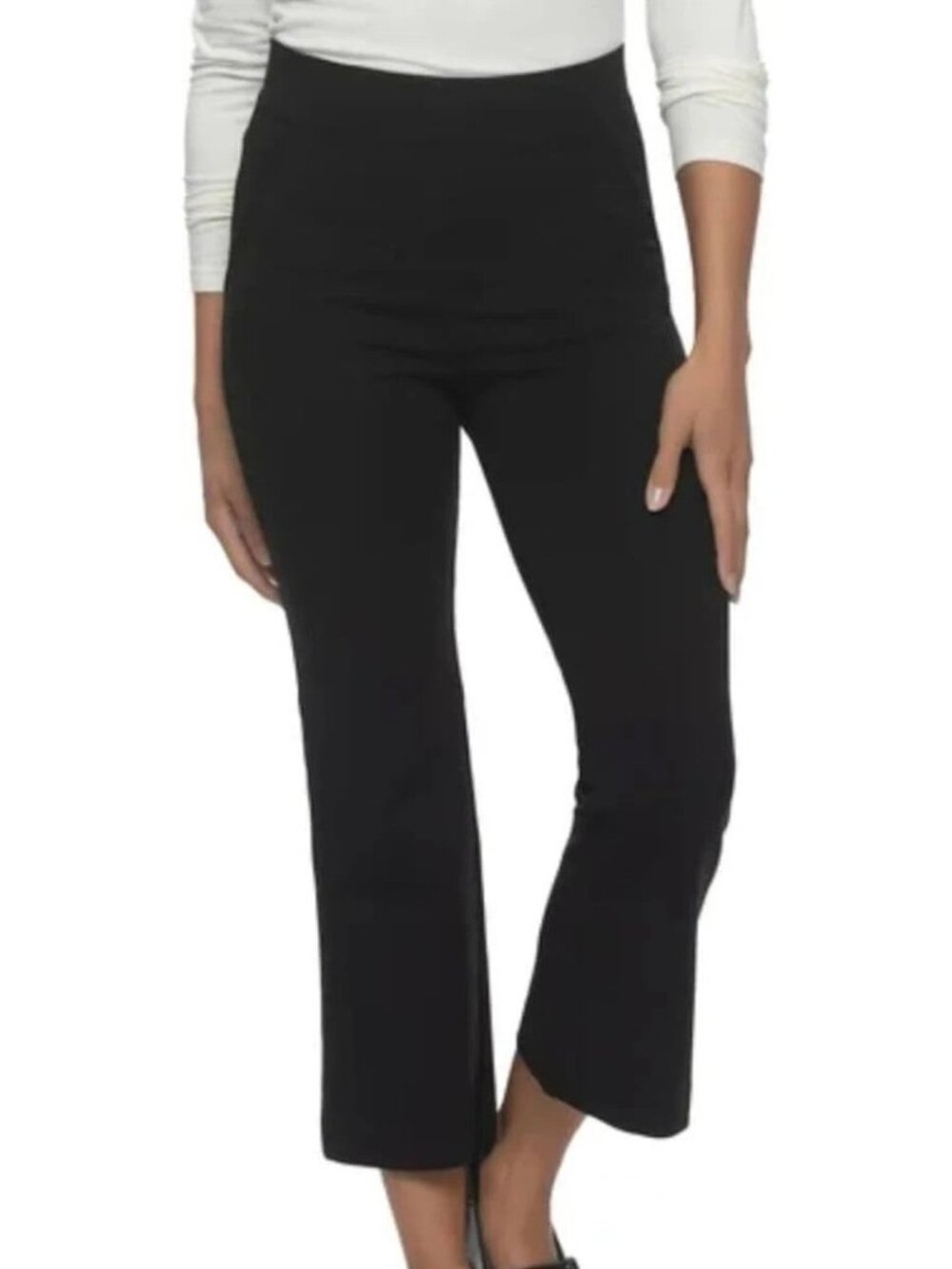 NWT Felina Pull-On Cropped Pants Women's S Black Hidden Tummy Control